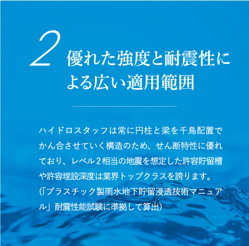 優れた強度と耐震性による広い適用範囲