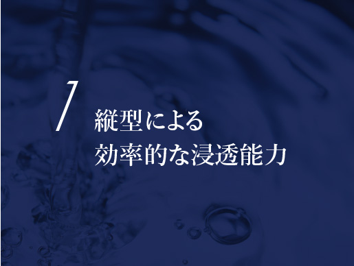 縦型による効率的な浸透能力